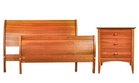Made in Vermont Cherry Full Size Bed and Stand
