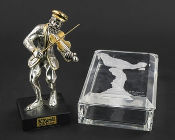 Karshi Sterling Figure, Val St. Lambert Box