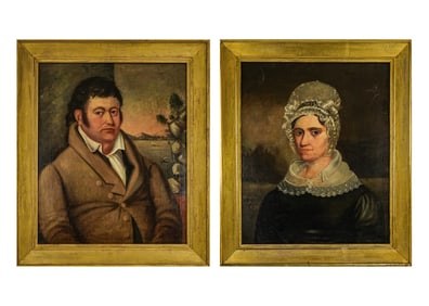 Jarvis F Hanks (AM 1799-1853) Capt. and Mrs Hanks