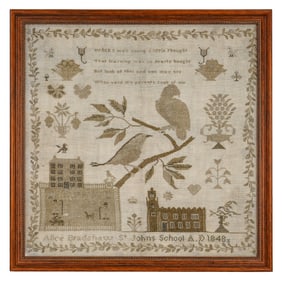 1848 Alice Bradshaw Schoolgirl Sampler