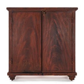 19th c Miniature Grain Painted Cupboard