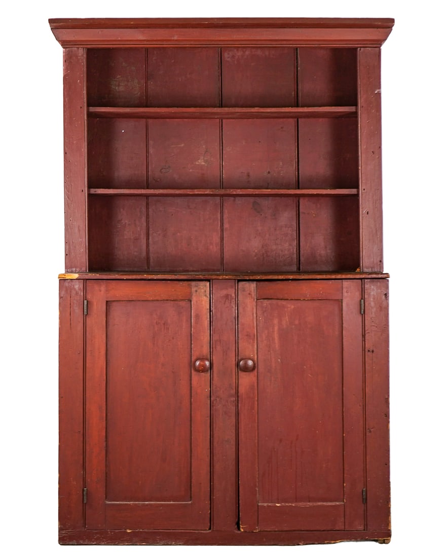 19th c Pine Step Back Cupboard (1 of 5)