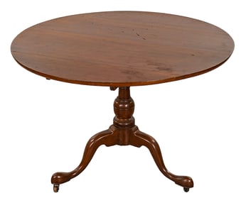 18th c Queen Anne Cherry Tilt Top Tea Table