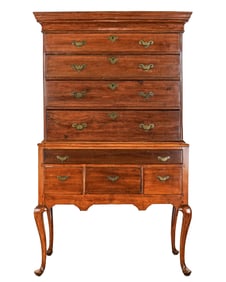 18th c Massachusetts Queen Anne Cherry Highboy