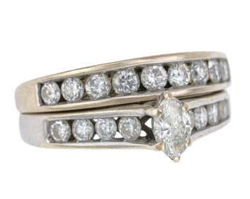 1.5 CT Diamond Engagement Ring & Band