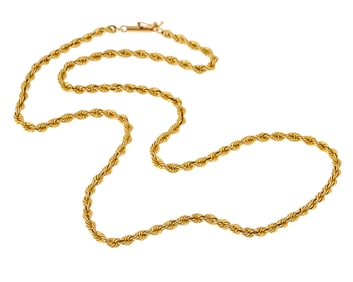 Fine 14k Yellow Gold Rope Necklace