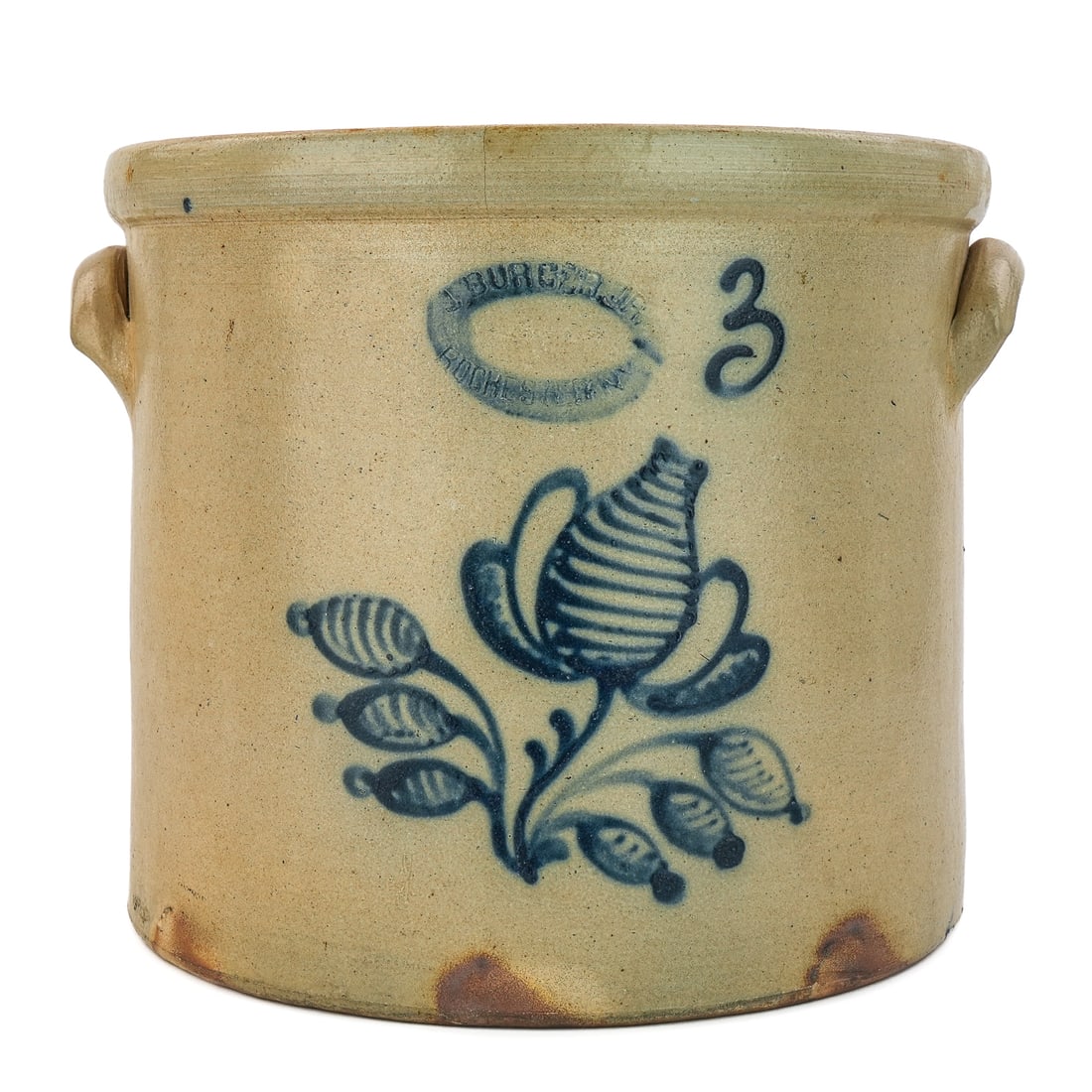 J Burger Jr Rochester Blue Decorated Crock (1 of 8)
