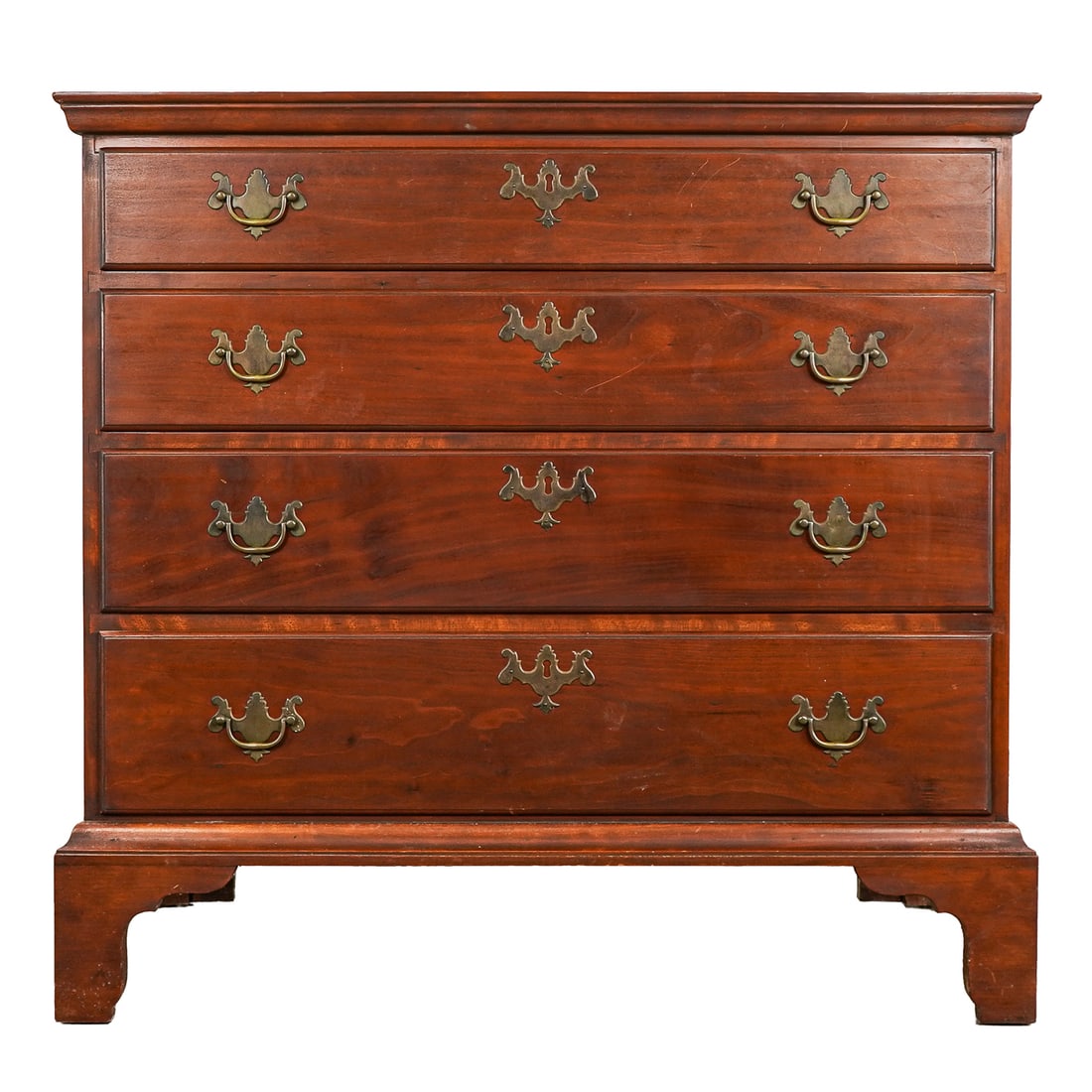 Eldred Wheeler Hingham MA -Cherry four drawer chest: Eldred Wheeler Hingham Massachusetts - Cherry four drawer Chippendale four drawer chest 33.5 x 35 x 18.5" in overall good shape.