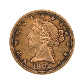 1902 S US 5$ Gold Coin