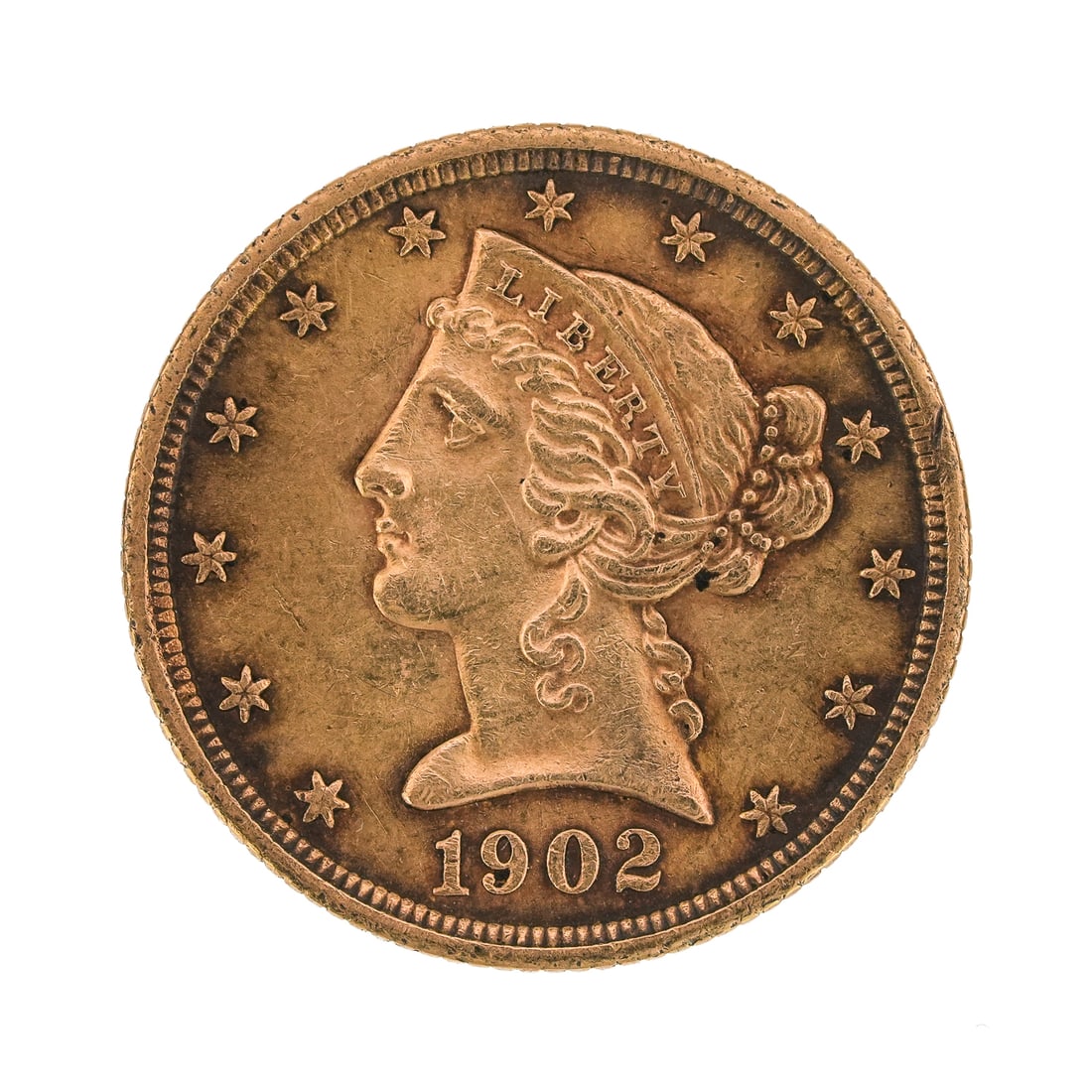 1902 S US 5$ Gold Coin (1 of 3)