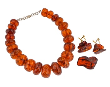 Amber Necklace & Earrings