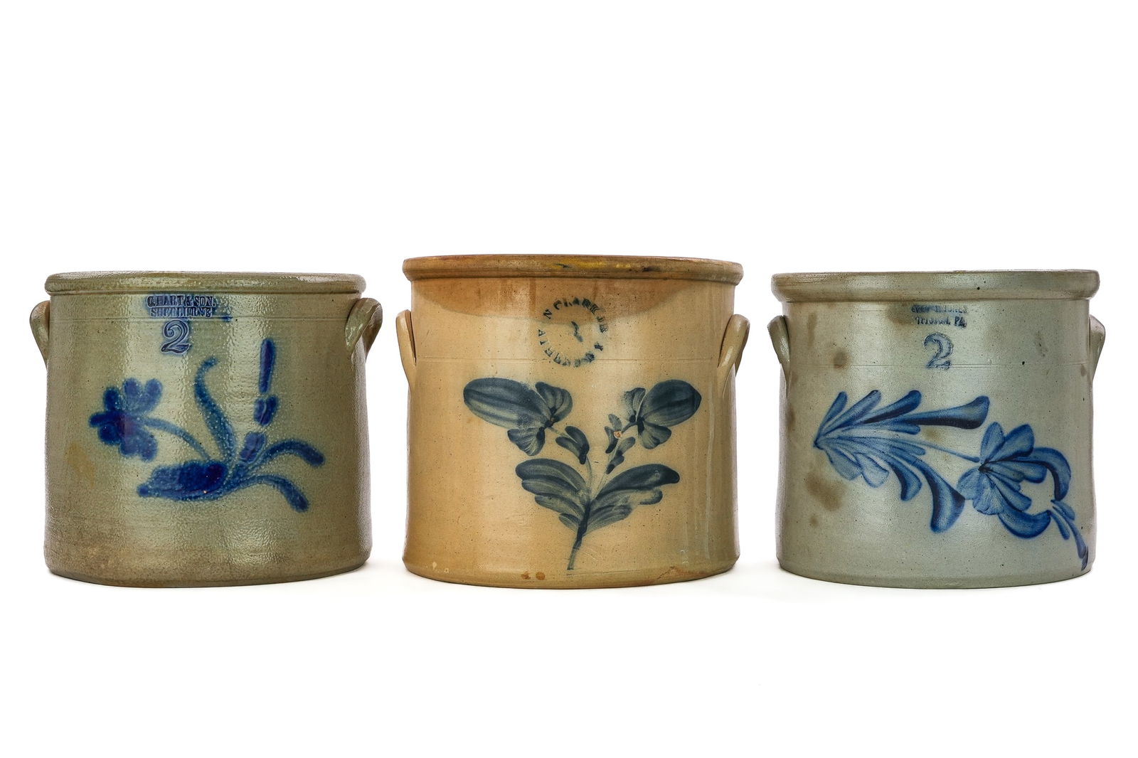 Clark, Hart, Jones Blue Decorated Crocks (1 of 7)