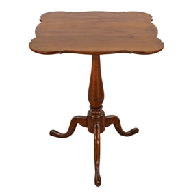 18th c Cherry Clover Top Candle Stand.
