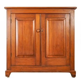 19th c Pine Two Door Cupboard