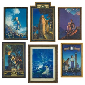 Six Maxfield Parrish lithographic Prints