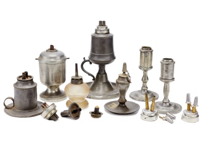 18th / 19th c Pewter Lighting