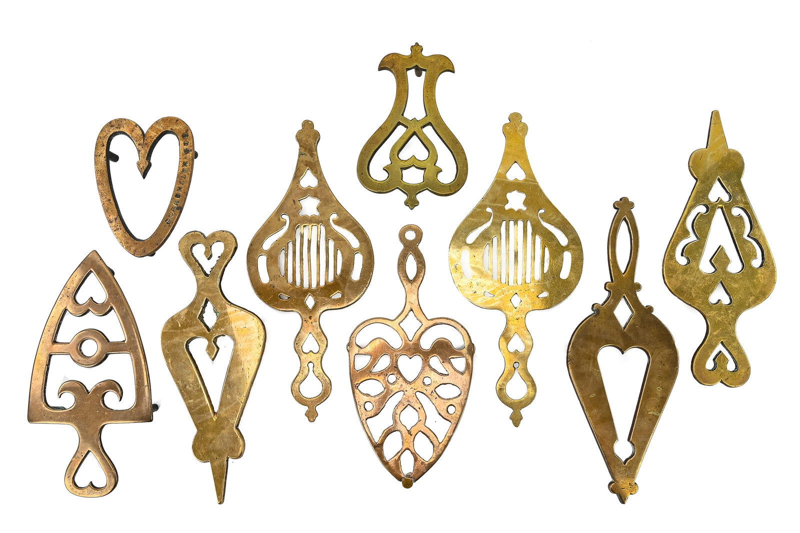 Group of 9 Brass Trivets (1 of 5)