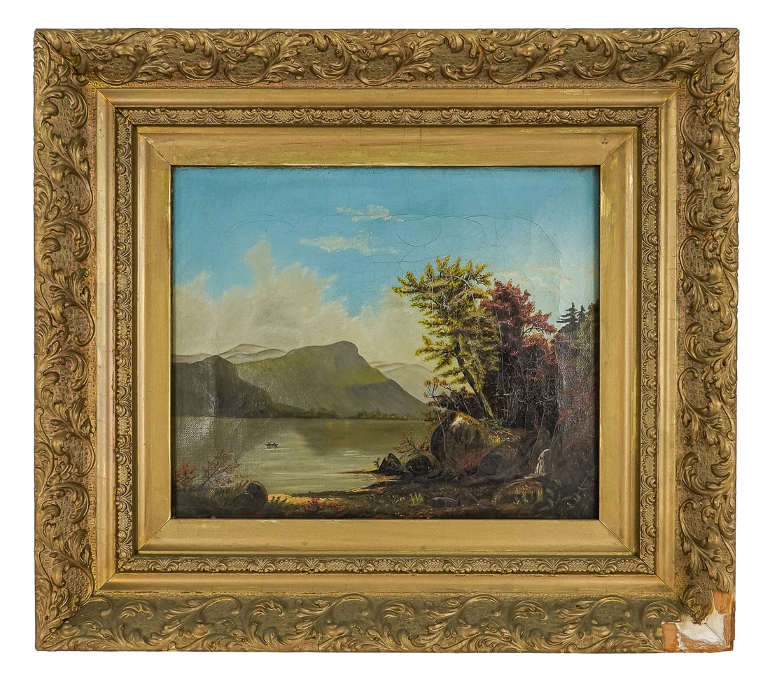 19th c New Hampshire School Oil on Canvas (1 of 4)