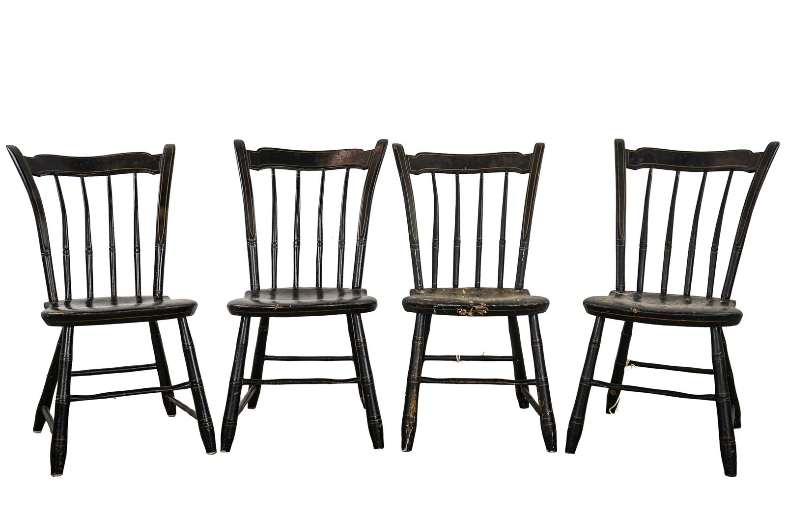 Four Black Rabbit Ear Windsor Chairs (1 of 4)