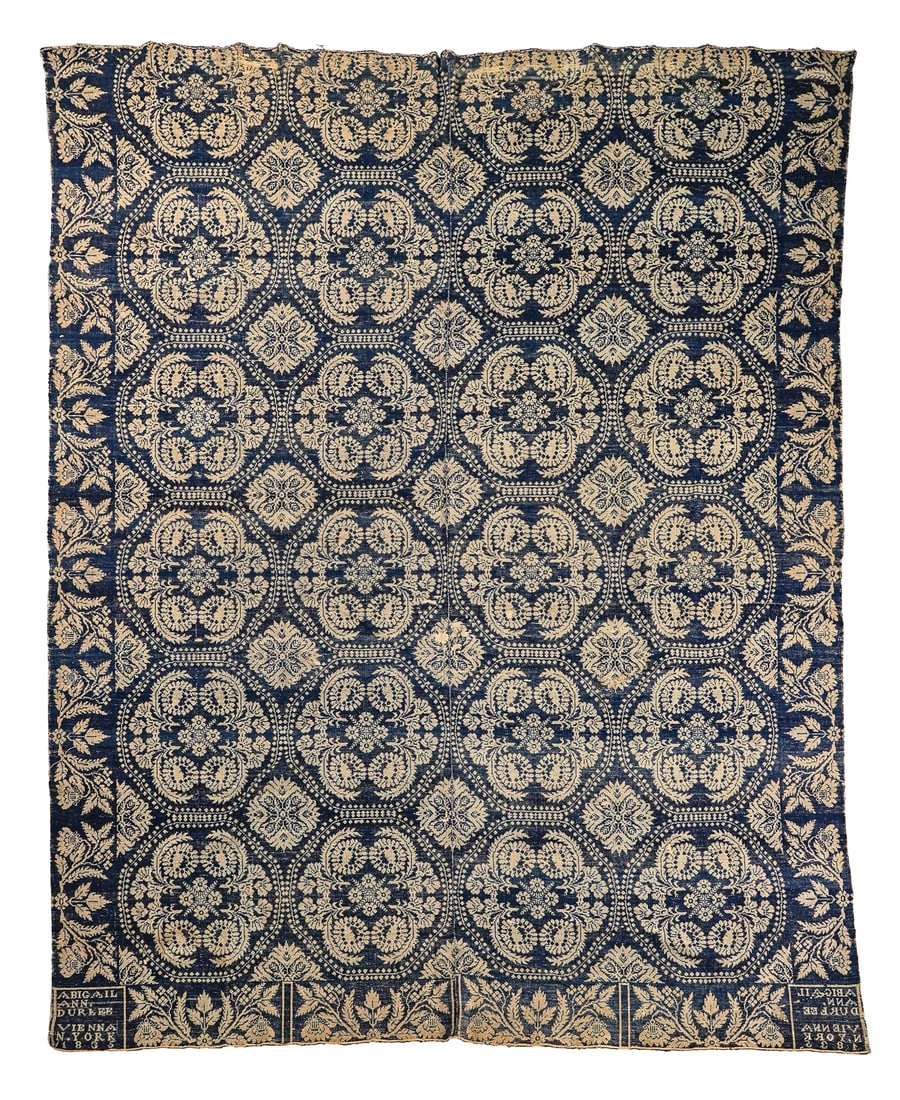 Early 19th c Blue & White Coverlet (1 of 6)
