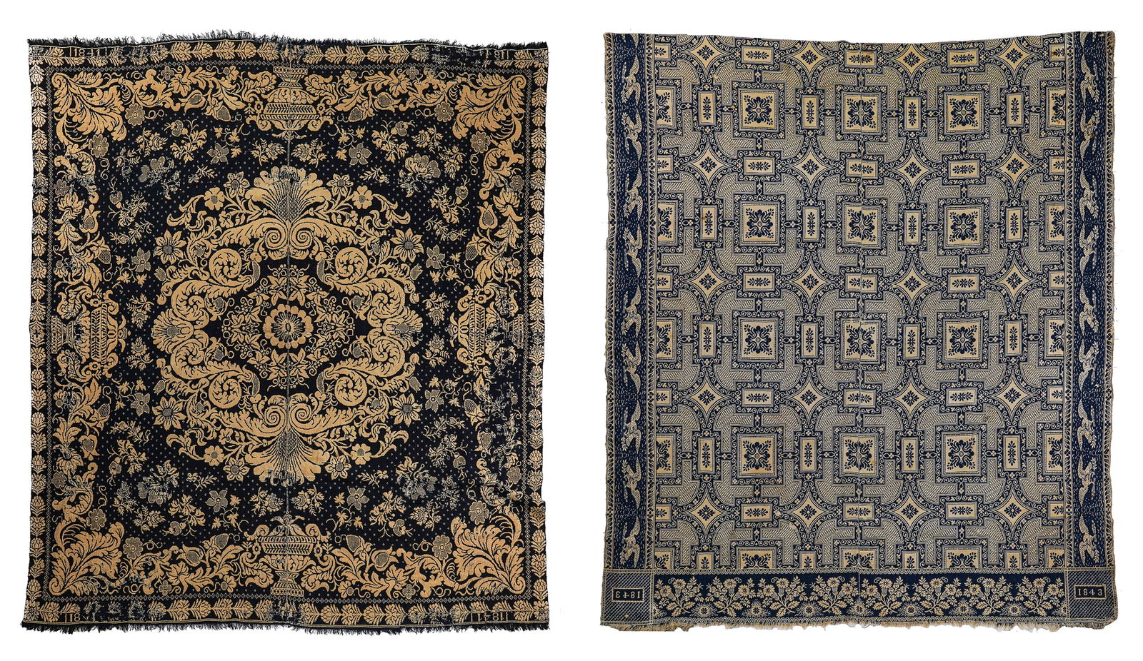 Early 19th c Blue & White Coverlets (1 of 12)