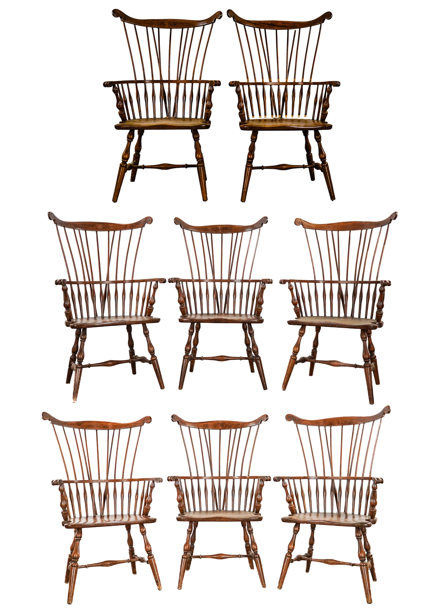 Eight Hale Arlington VT Rock Maple Windsor Arm Chairs (1 of 12)