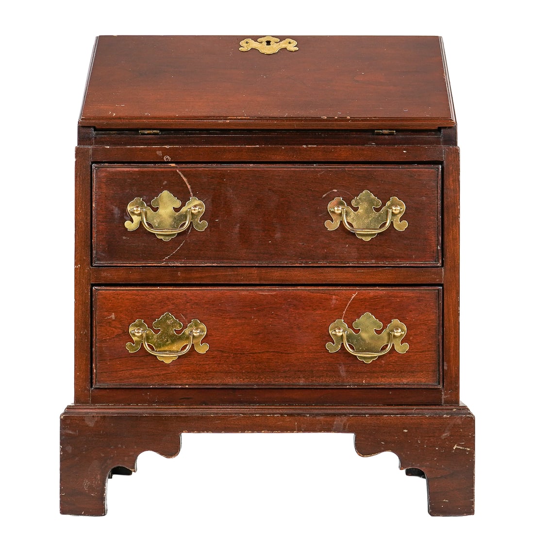 20th c Mahogany Child's Desk: 20th c Chippendale style Mahogany Child's Desk mahogany with oak secondary - 22 x 18 x 14"