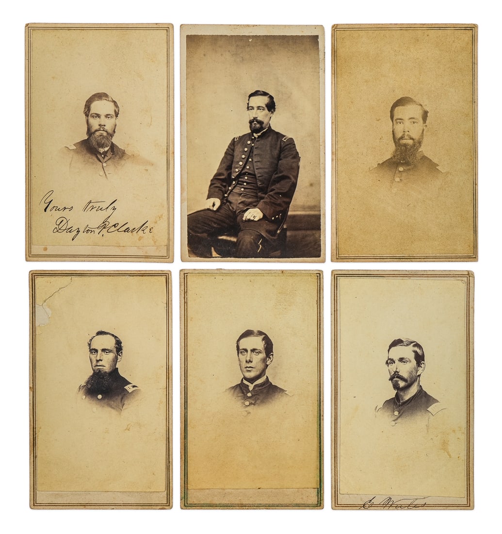 VT CW Officers MOH CDV Photos: Vermont Civil War officers cdv photos (6 pcs), including two Medal of Honor recipients- Dayton P Clarke, Co, 2nd VT awarded the Medal of Honor for military valor in desperate hand to hand fighting