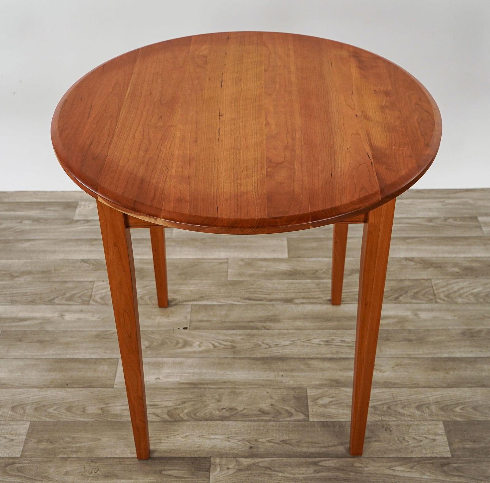 Contemporary Cherry Taper Leg Round Table - 3