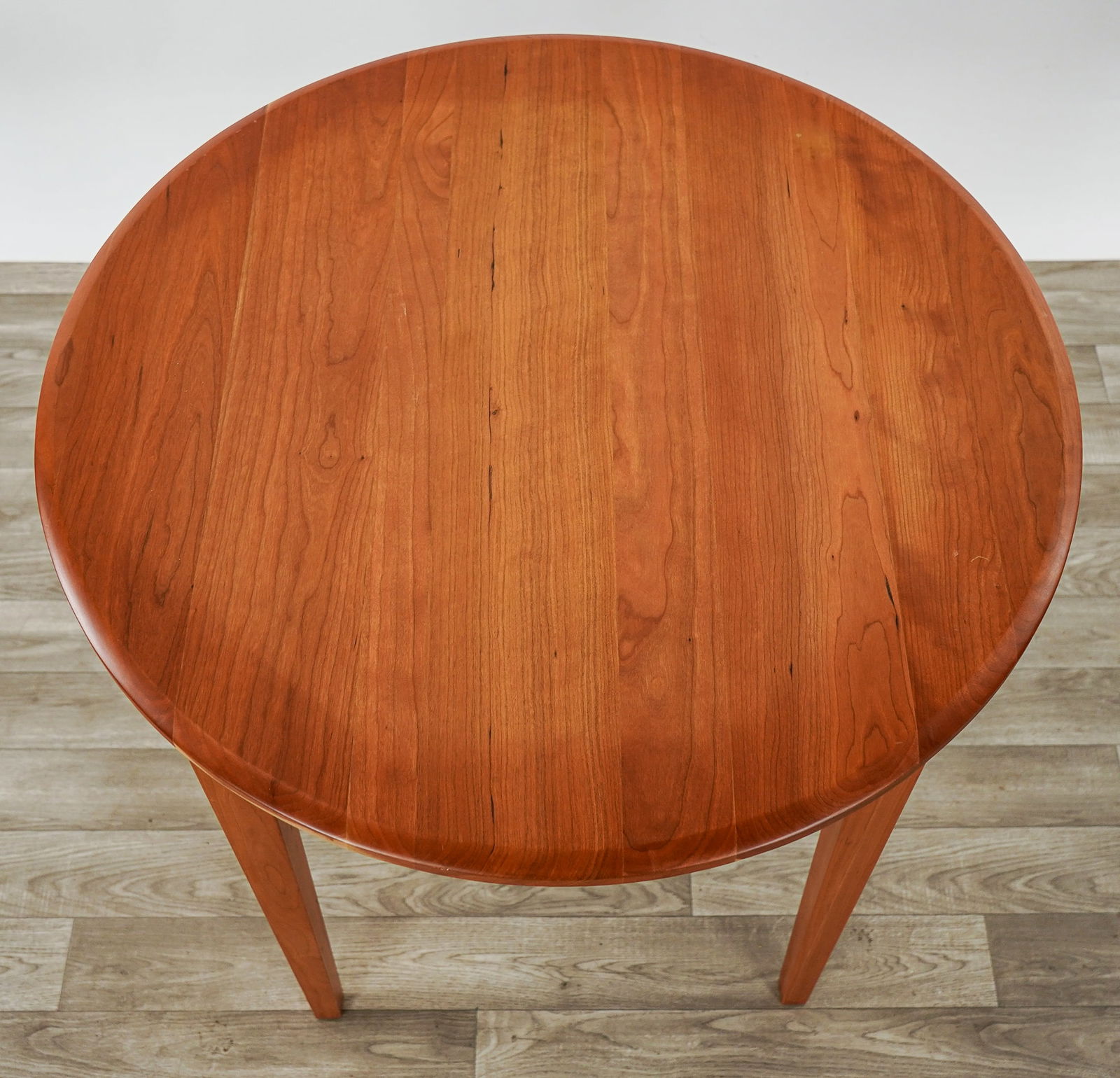 Contemporary Cherry Taper Leg Round Table - 4