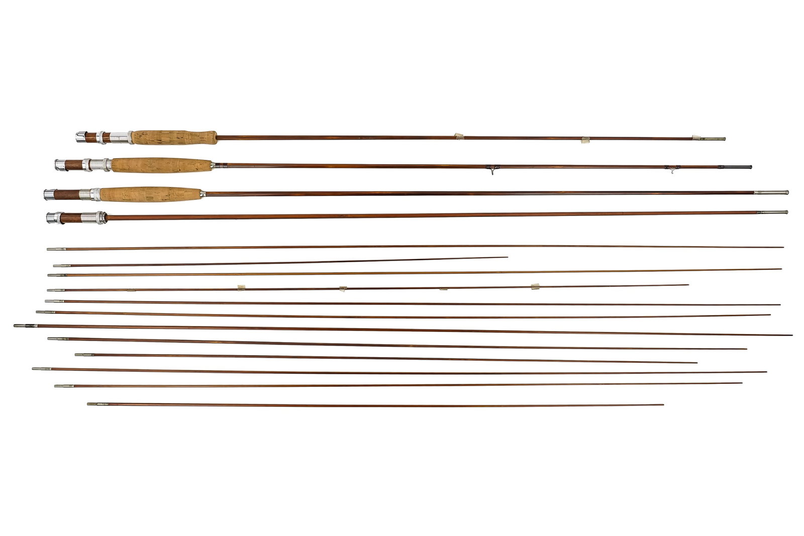 16 Orvis Impregnated Bamboo Rod Sections (1 of 1)