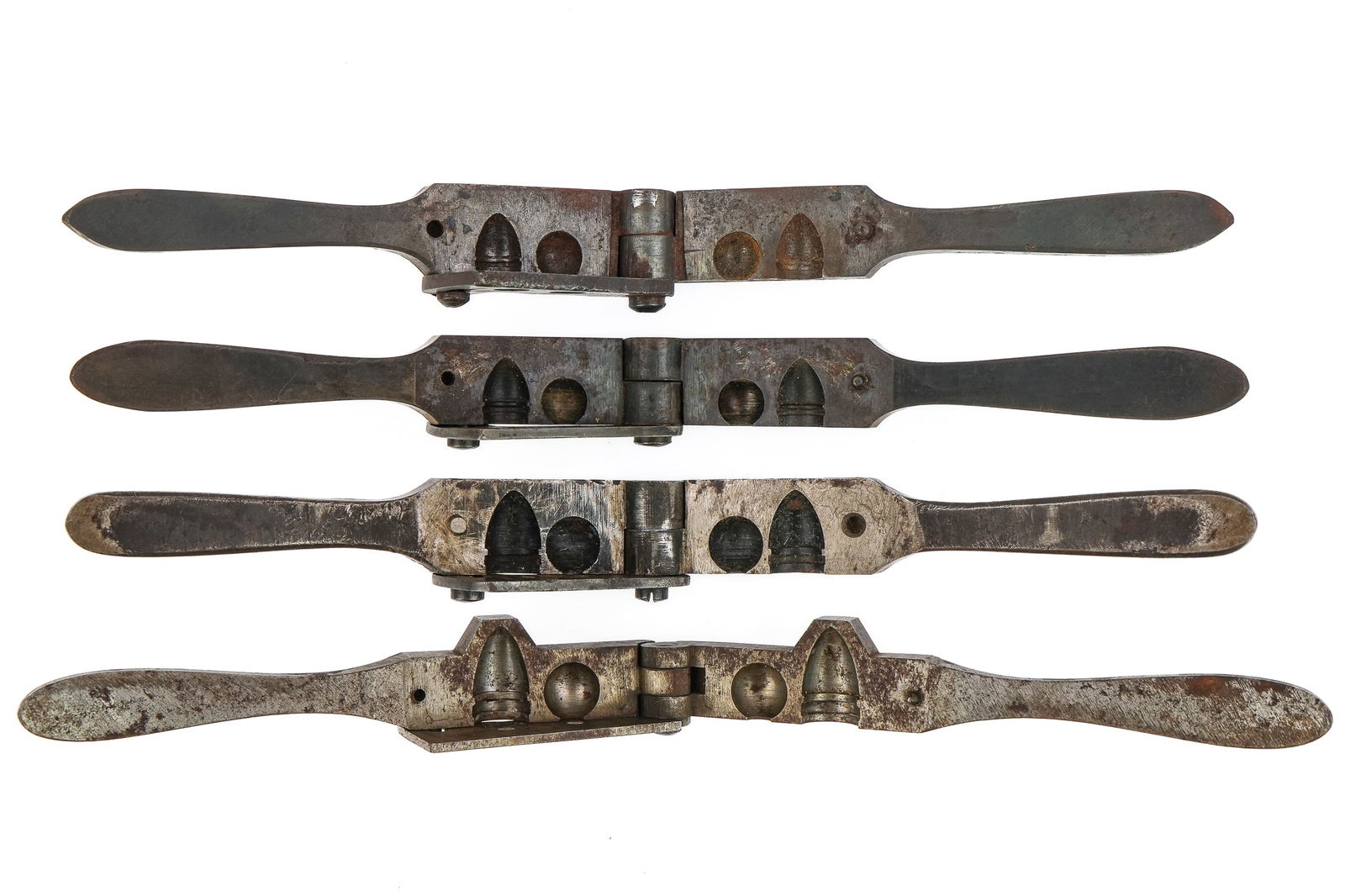 4 19th c Bullet Molds - 2