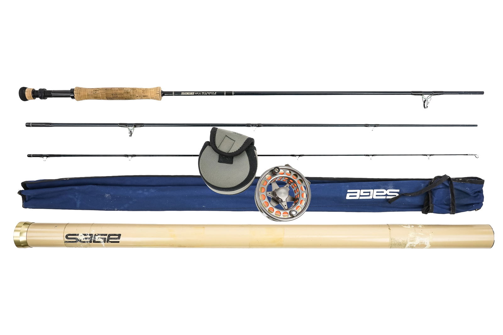 Sage 9' 9 Weight Fly Rod & Danielsson Reel: Sage RPLXi Graphite III 3 piece 9 ft 9 weight fly rod with tube (no cap) sleeve, and a Danielsson LW 6nine fly reel in original box with striped bass clear fly line.