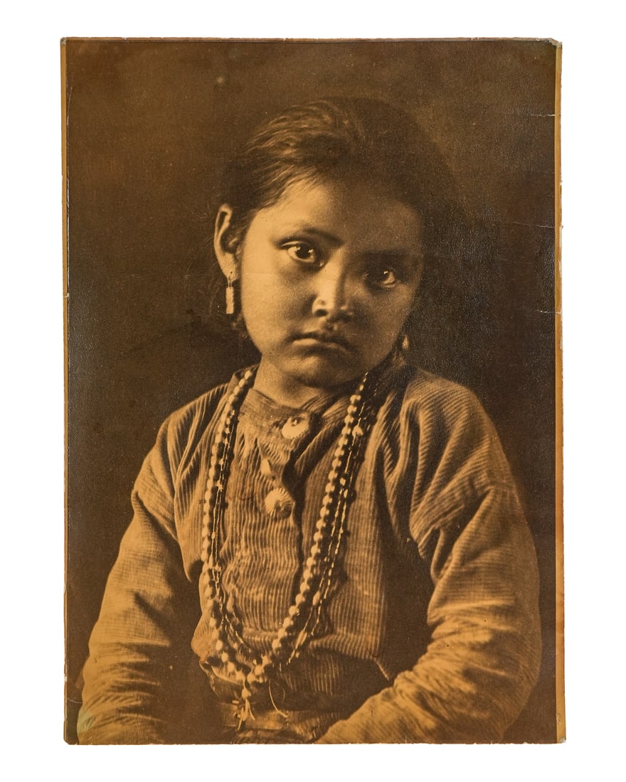 Carl Moon Little Maid of the Desert: 1914 Carl (Karl) Moon (1879-1948) Naz-Dez-Pah Little Maid of the Desert, unsigned, some creases, 7" x 4 3/4"