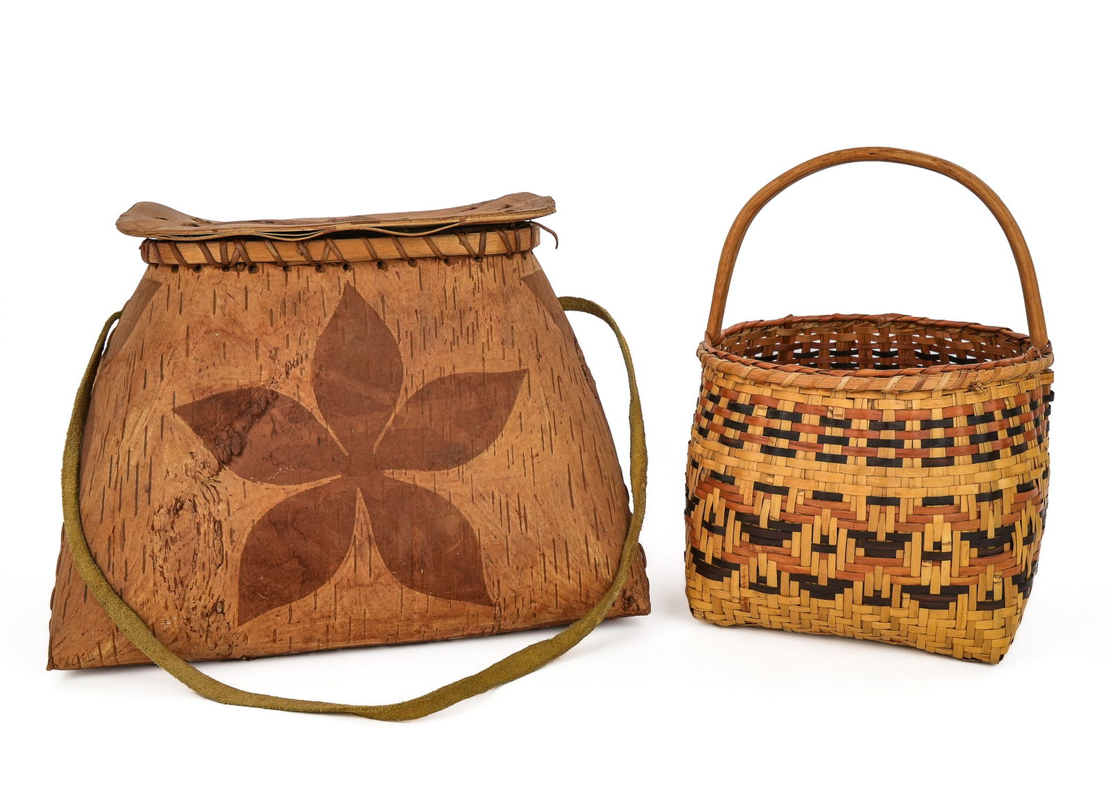 20th c Cherokee Basket, Birchbark Box (1 of 1)