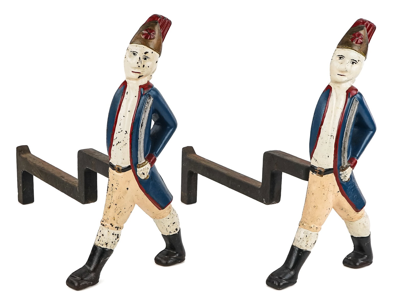 Early 20th c Hessian Andirons (1 of 2)