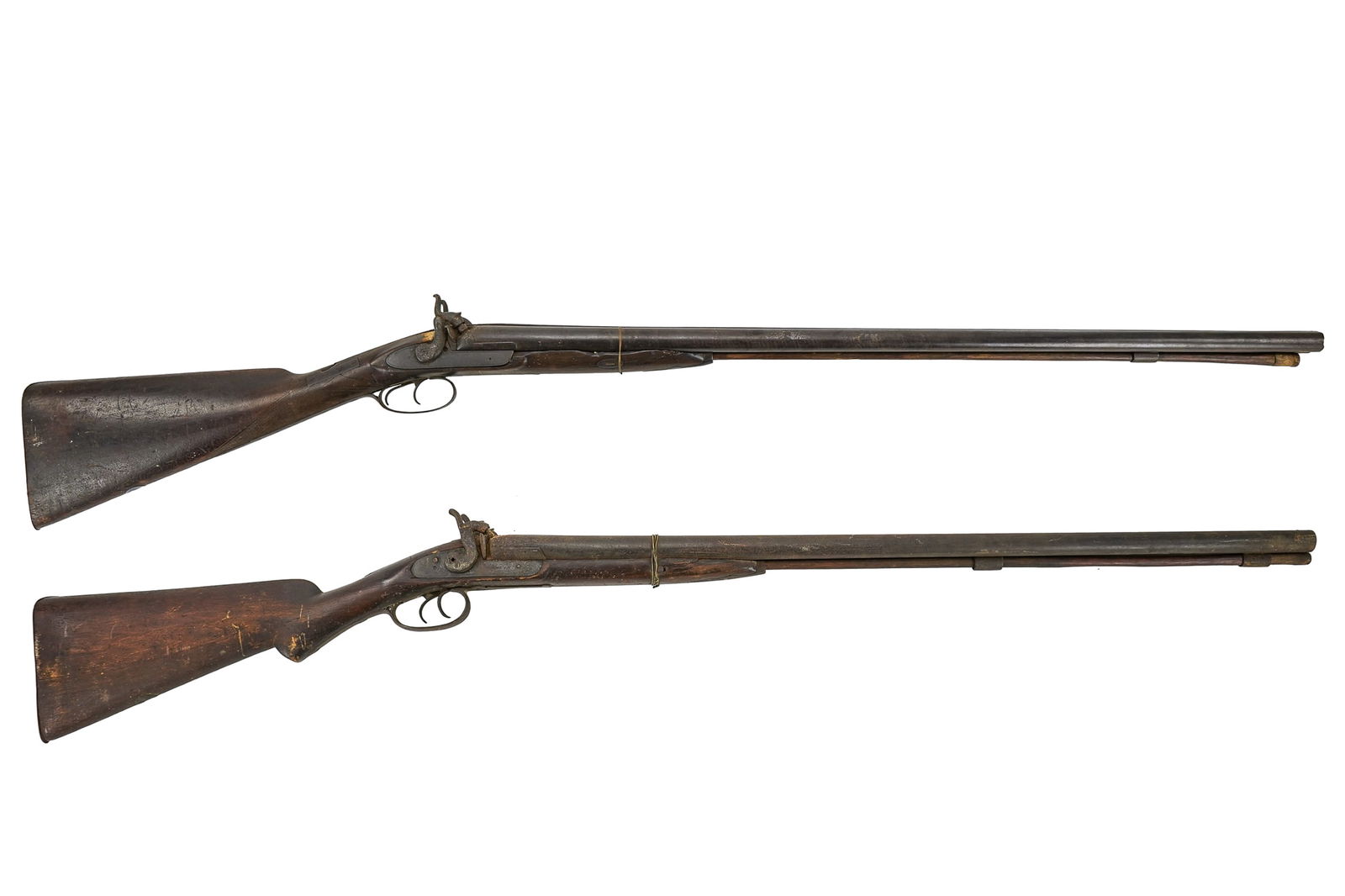Two 19th c Percussion Shotguns as found
