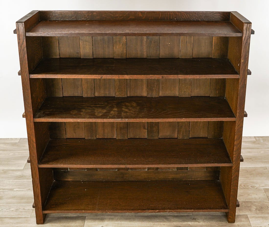 Stickley style Oak open bookcase - 3