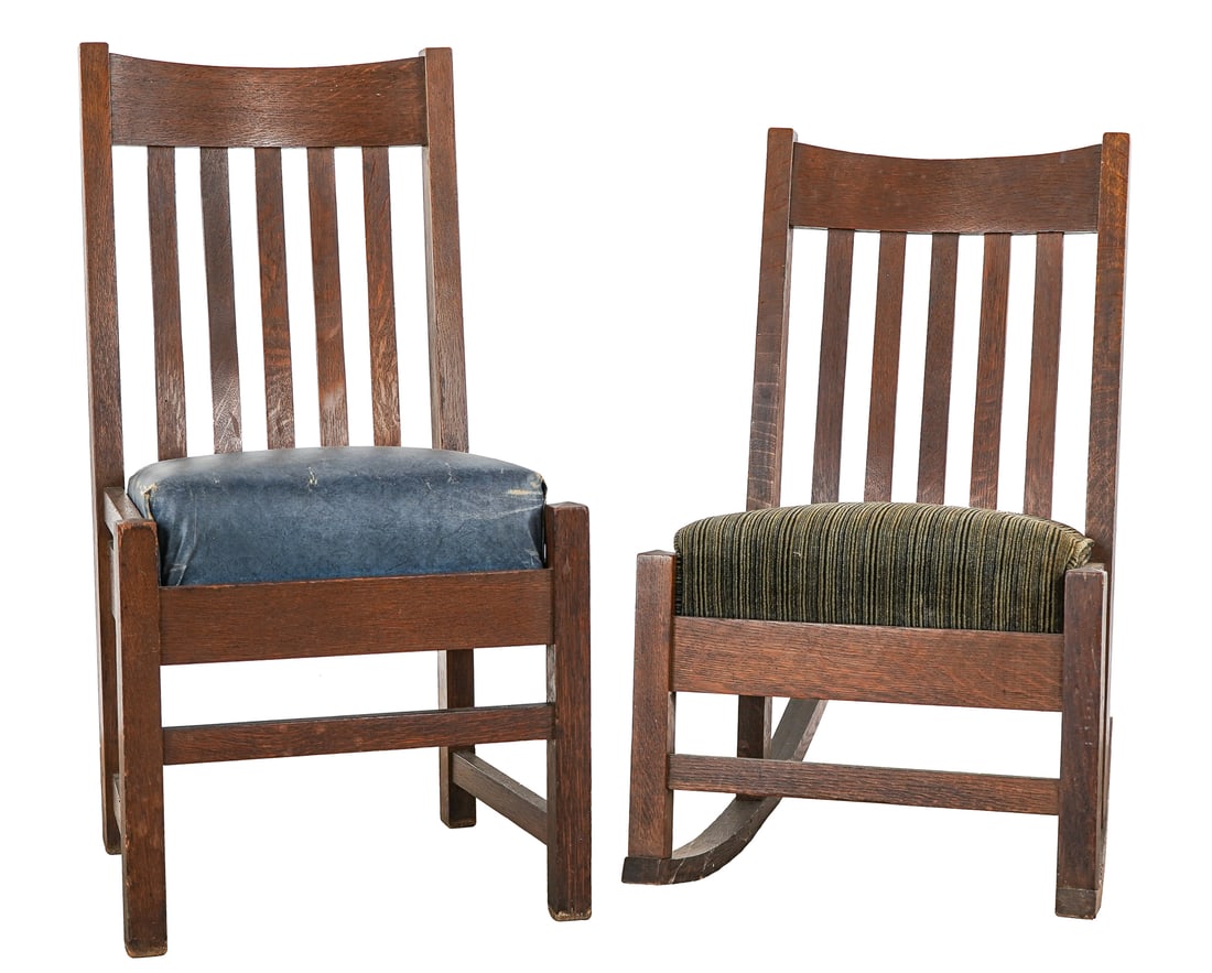 Pair of Oak Arts and Crafts Chairs (1 of 5)