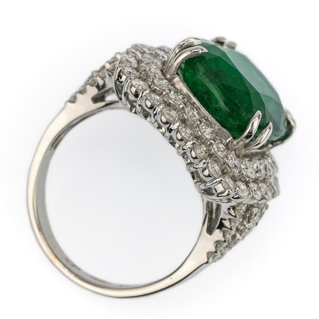 Fine 7.8 CT Emerald & Diamond Ring - 5