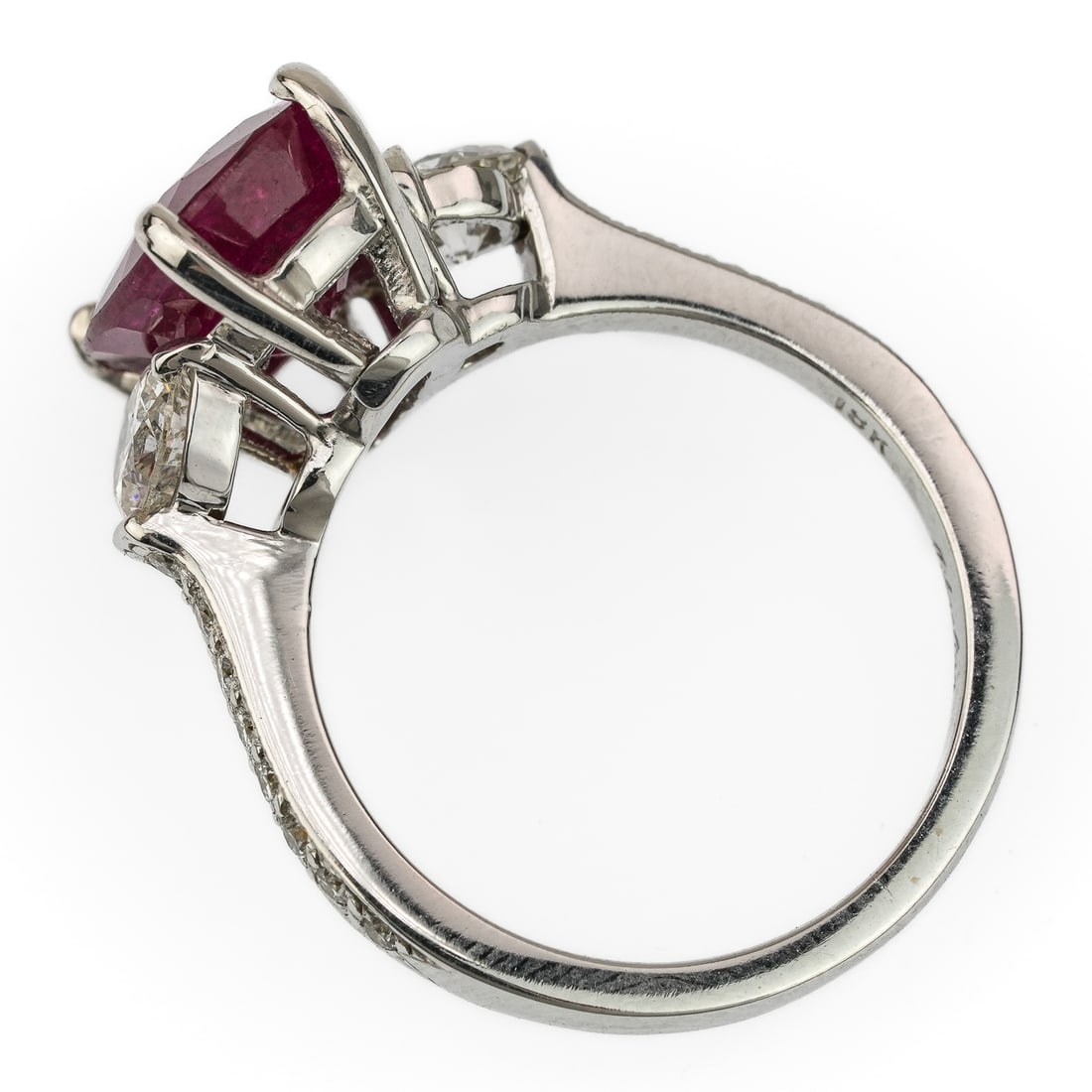 4 CT Natural Ruby & Diamond Ring - 5