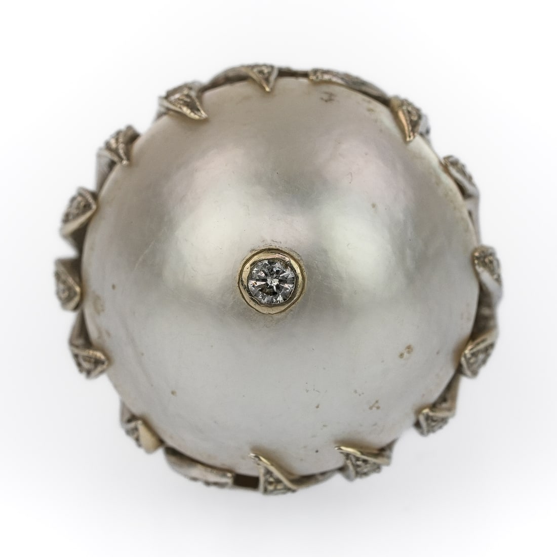 14k Pearl & Diamond Ring - 2