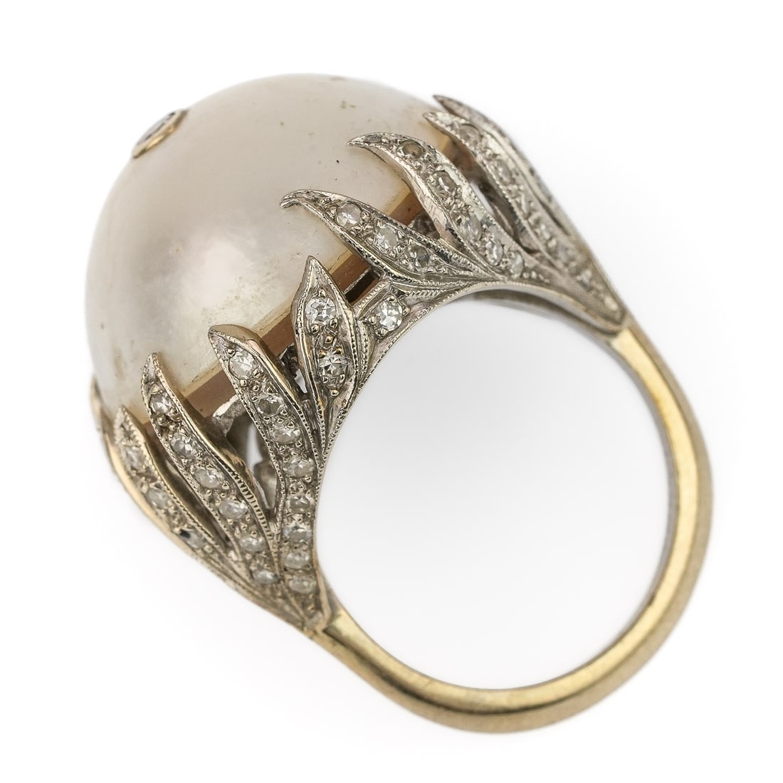 14k Pearl & Diamond Ring - 5