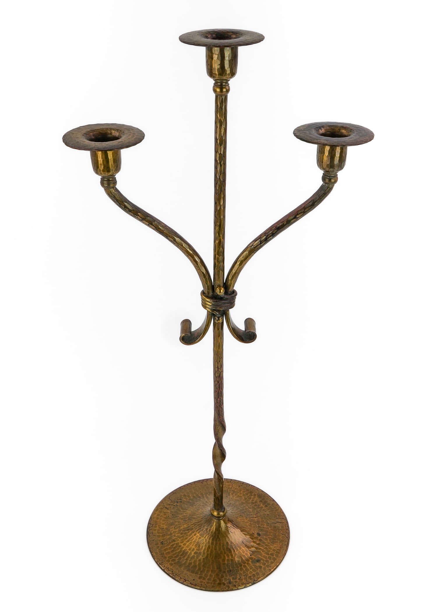 Roycroft Tall Twisted Three Socket Candlestick - 2