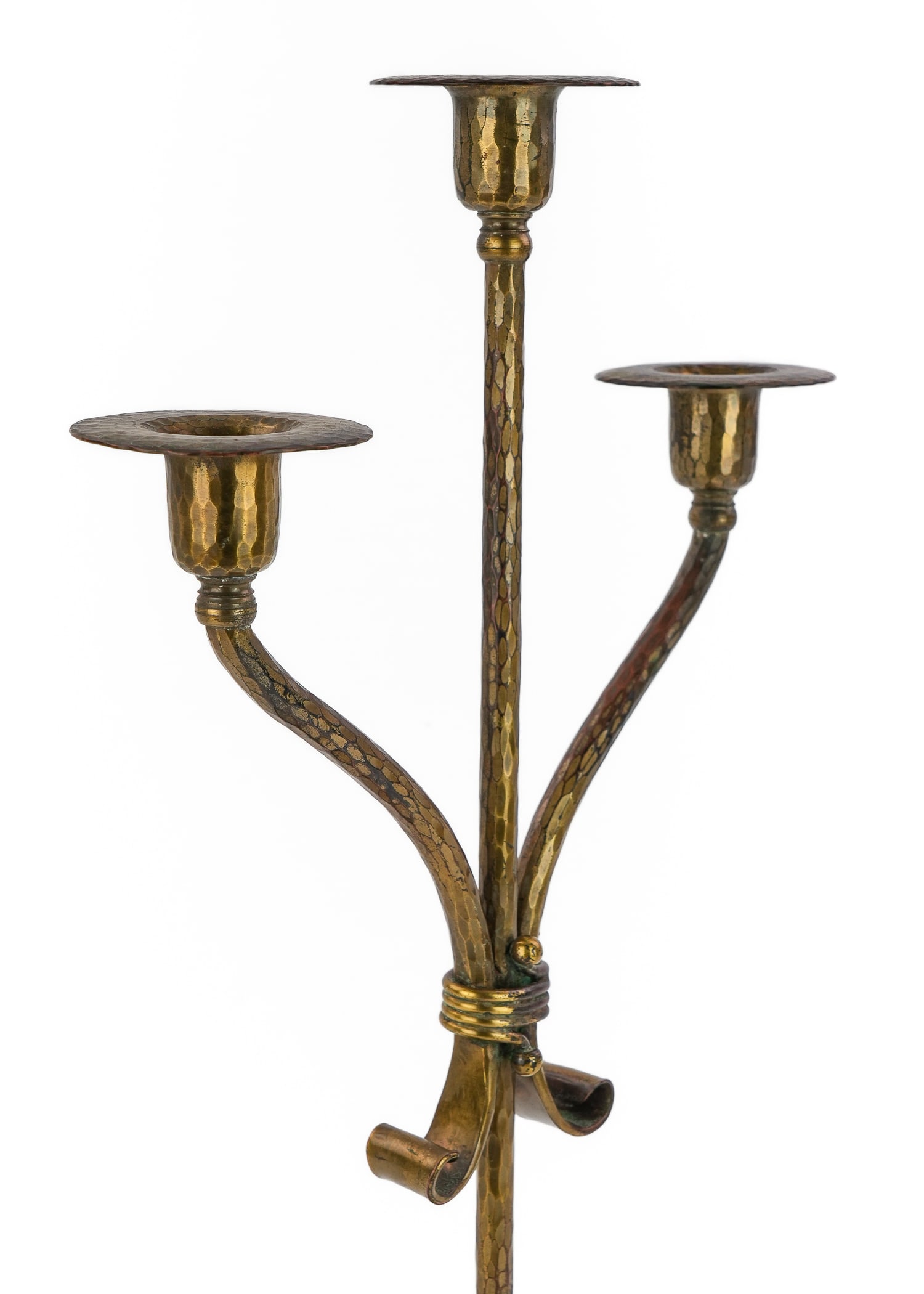 Roycroft Tall Twisted Three Socket Candlestick - 3
