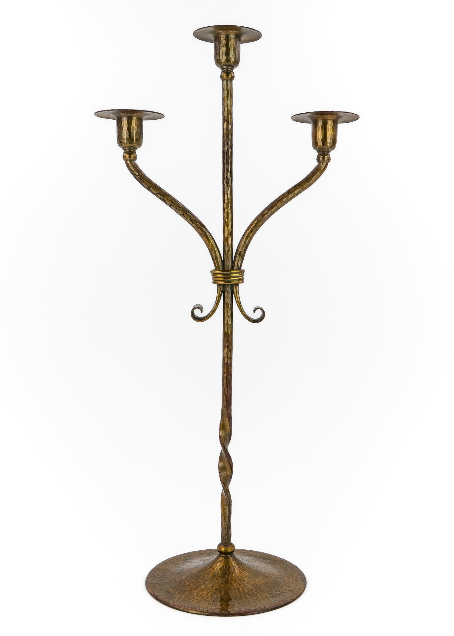 Roycroft Tall Twisted Three Socket Candlestick - 5