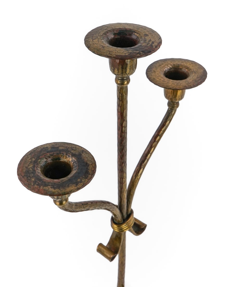 Roycroft Tall Twisted Three Socket Candlestick - 6