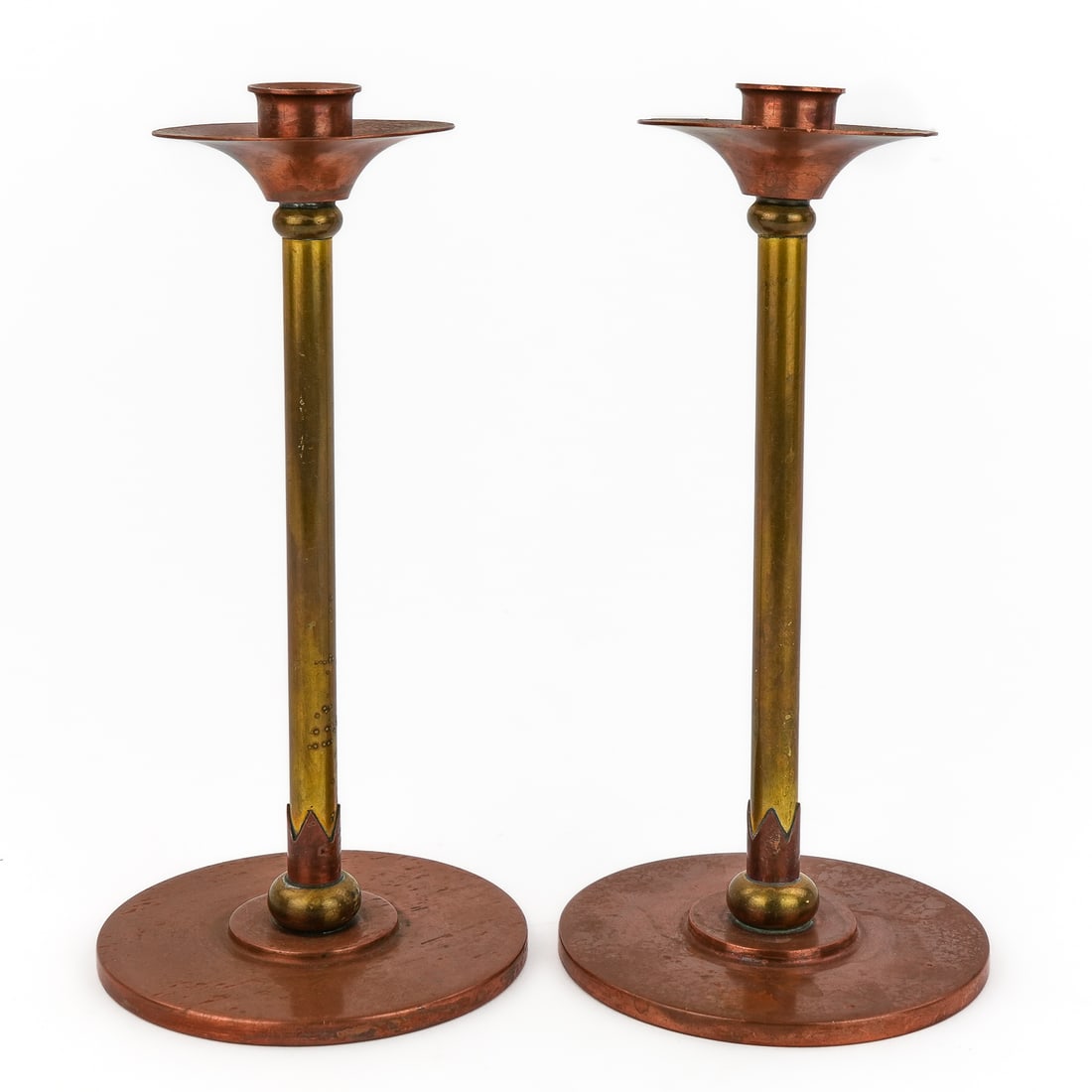 Roycroft Brass & Copper Candlesticks - 6