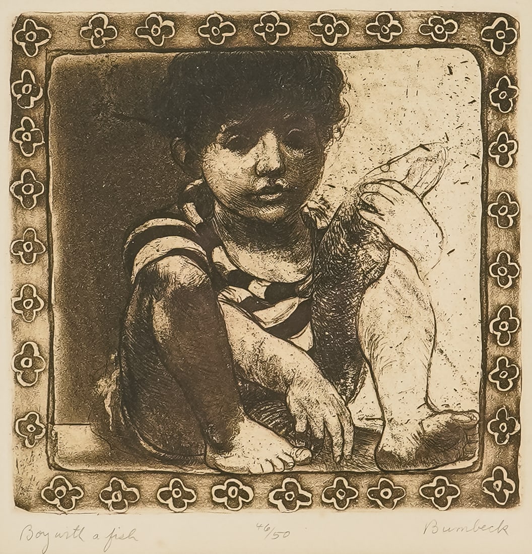 David Bumbeck (VT 1940-) Boy with Fish - 2