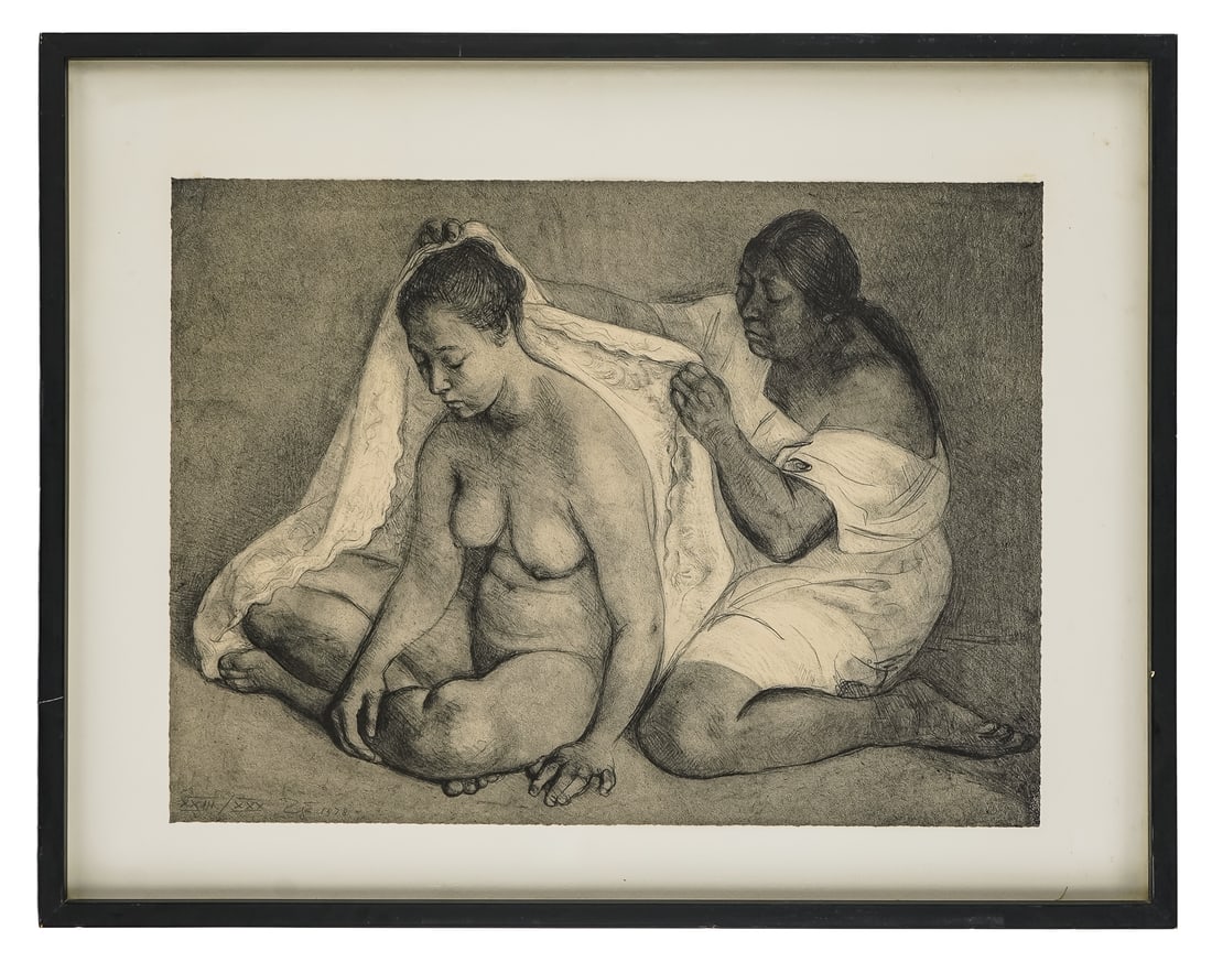 Francesco Zuniga (MX 1912-1998) The Bride: Francesco Zuniga (Mexican 1912-1998) The Bride lithograph on paper signed lower margin dated 1978 XXIII/XXX 17 x 23" 24 x 30" as framed. Zúñiga was a Costa Rican-born Mexican artist best known for